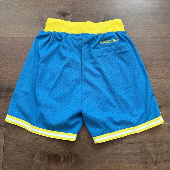 Mitchell & Ness Men’s Branded Game Day Shorts size Small Blue Yellow NWT - Picture 5 of 9